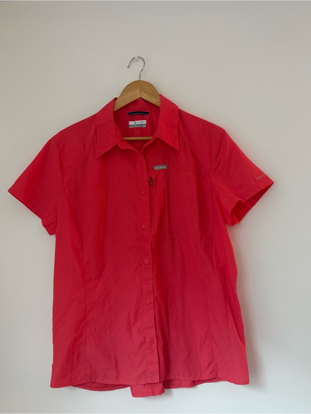 Columbia Women's Kestrel Trail Short Sleeve XL Pink Vented Mesh Hiking Shirt